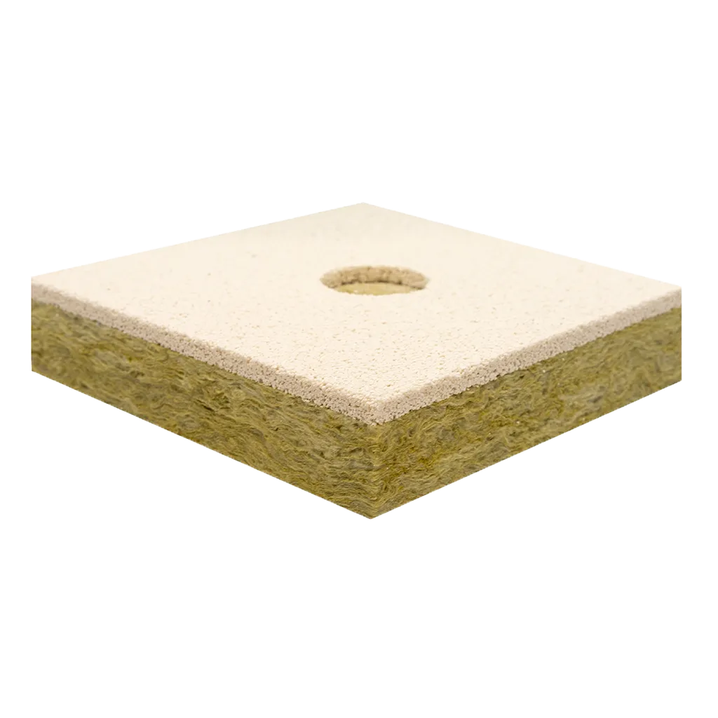 Hz Dual 011 akustikplade i mineraluld uden puds på hvid baggrund